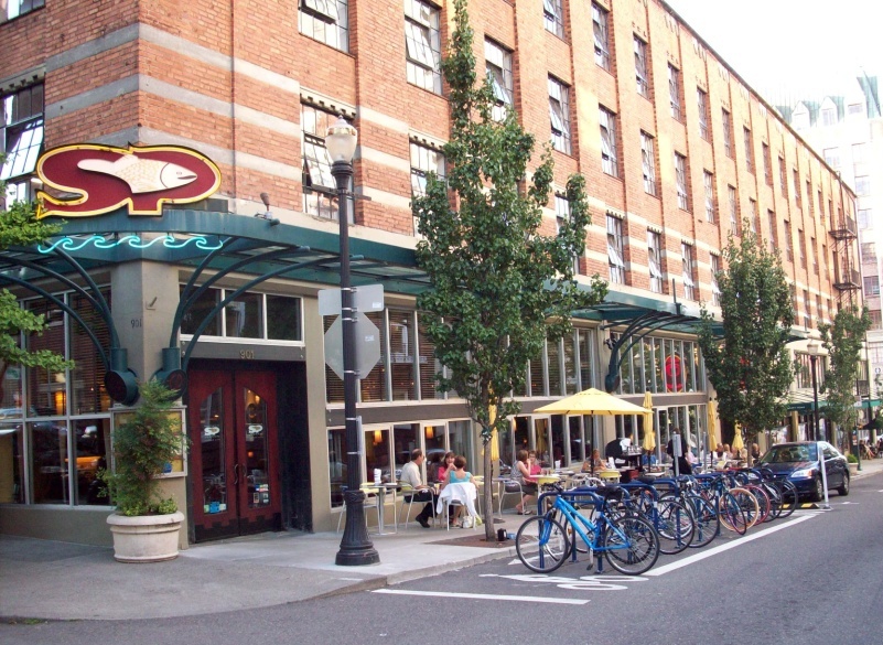 Building with bikes parked in front