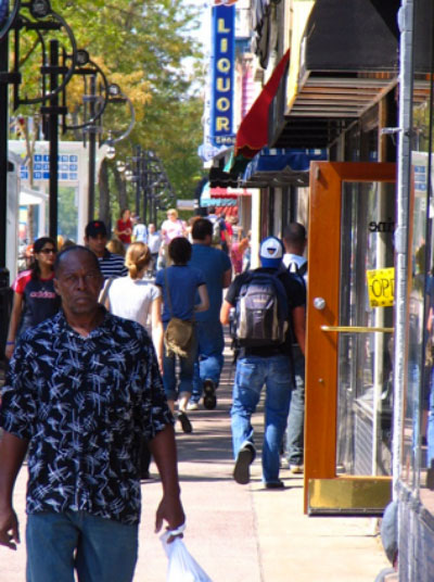 Busy sidewalk