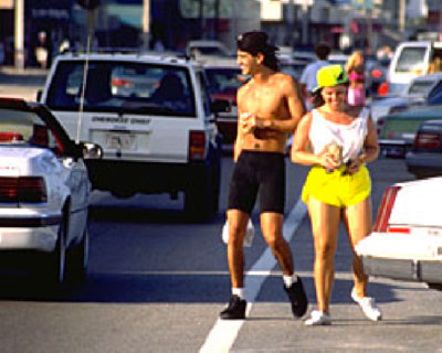 Intoxicated pedestrians on a busy street