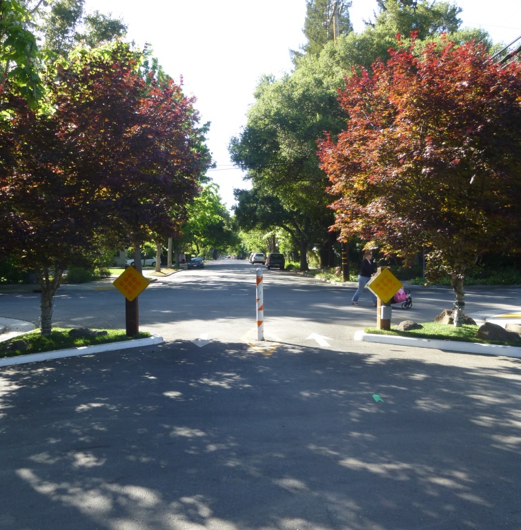 A typical street closure along Bryant Street.