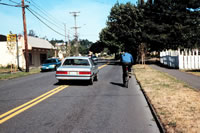 Evergreen Boulevard before the project in area of speed cushions.